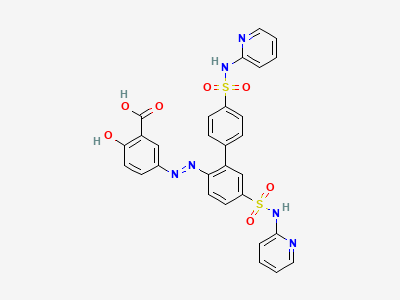 5-[2-[4',5-bis(pyridin-2-ylsulfamoyl)biphenyl-2-yl]diazenyl]-2-hydroxybenzoic acid Structure