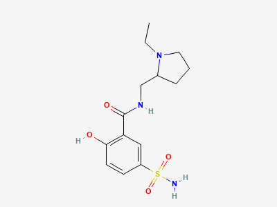 N-[[(2RS)-1-éthylpyrrolidin-2-yl]méthyl]-2-hydroxy-5-sulfamoylbenzamide Structure