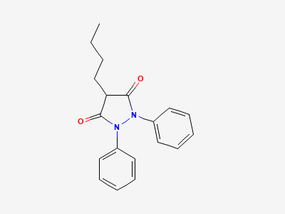 4-butyl-1,2-diphenylpyrazolidine-3,5-dione (phenylbutazone) Structure