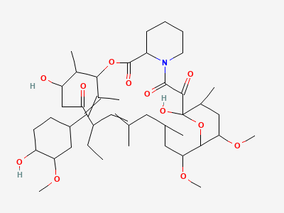 (3S,4R,5S,8R,9E,12S,14S,15R,16S,18R,19R,26aS)-8-ethyl-5,19-dihydroxy-3-[(1E)-1-[(1R,3R,4R)-4-hydroxy-3-methoxycyclohexyl]prop-1-en-2-yl]-14,16-dimethoxy-4,10,12,18-tetramethyl-3,4,5,6,8,11,12,13,14,15,16,17,18,19,24,25,26,26a-octadecahydro-7H-15,19-epoxypyrido[2,1-c][1,4]oxaazacyclotricosine-1,7,20,21(23H)-tetrone Structure