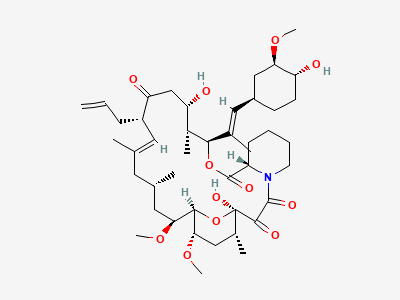 (3S,4R,5S,8S,9E,12S,14S,15R,16S,18R,19R,26aS)-5,19-dihydroxy-3-[(1E)-1-[(1R,3R,4R)-4-hydroxy-3-methoxycyclohexyl]prop-1-en-2-yl]-14,16-dimethoxy-4,10,12,18-tetramethyl-8-(prop-2-en-1-yl)-3,4,5,6,8,11,12,13,14,15,16,17,18,19,24,25,26,26a-octadecahydro-7H-15,19-epoxypyrido[2,1-c][1,4]oxaazacyclotricosine-1,7,20,21(23H)-tetrone Structure