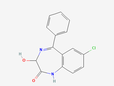 (3RS)-7-chloro-3-hydroxy-5-phenyl-1,3-dihydro-2H-1,4-benzodiazepin-2-one (oxazepam) Structure