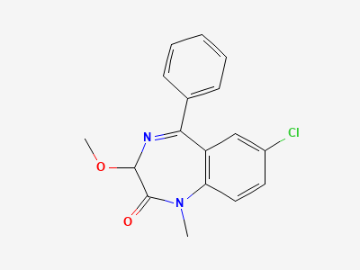 (3RS)-7-chloro-3-methoxy-1-methyl-5-phenyl-1,3-dihydro-2H-1,4-benzodiazepin-2-one Structure