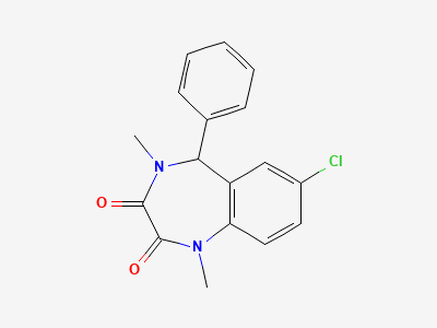 (5RS)-7-chloro-1,4-dimethyl-5-phenyl-4,5-dihydro-1H-1,4-benzodiazepine-2,3-dione Structure