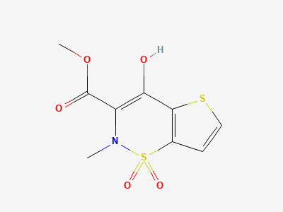 Methyl 4-hydroxy-2-methyl-2H-thieno[2,3-e]1,2-thiazine-3-carboxylate 1,1-dioxide Structure