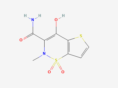 4-hydroxy-2-methyl-2H-thieno[2,3-e]1,2-thiazine-3-carboxamide 1,1-dioxide Structure