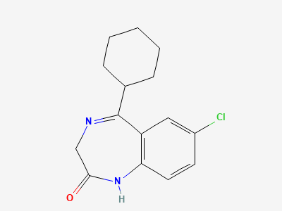 7-chloro-5-cyclohexyl-1,3-dihydro-2H-1,4-benzodiazepin-2-one Structure