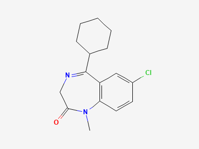 7-chloro-5-cyclohexyl-1-methyl-1,3-dihydro-2H-1,4-benzodiazepin-2-one Structure
