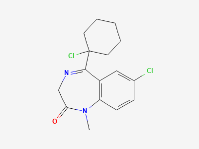 7-chloro-5-(1-chlorocyclohexyl)-1-methyl-1,3-dihydro-2H-1,4-benzodiazepin-2-one Structure