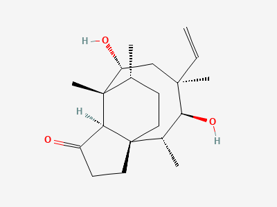 (3aS,4R,5S,6S,8R,9R,9aR,10R)-6-ethenyl-5,8-dihydroxy-4,6,9,10-tetramethyloctahydro-3a,9-propano-3aH-cyclopentacycloocten-1(4H)-one (mutilin) Structure
