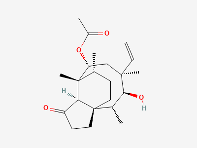 (3aS,4R,5S,6S,8R,9R,9aR,10R)-6-ethenyl-5-hydroxy-4,6,9,10-tetramethyl-1-oxodecahydro-3a,9-propano-3aH-cyclopentacycloocten-8-yl acetate (mutilin 14-acetate) Structure