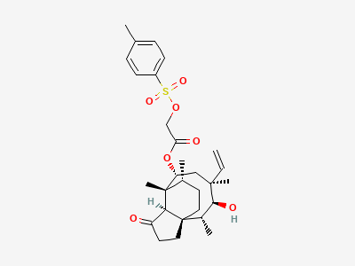(3aS,4R,5S,6S,8R,9R,9aR,10R)-6-ethenyl-5-hydroxy-4,6,9,10-tetramethyl-1-oxodecahydro-3a,9-propano-3aH-cyclopentacycloocten-8-yl [[(4-methylphenyl)-sulfonyl]oxy]acetate (pleuromutilin 22-tosylate) Structure