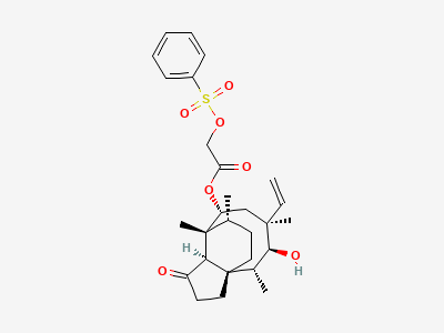 (3aS,4R,5S,6S,8R,9R,9aR,10R)-6-ethenyl-5-hydroxy-4,6,9,10-tetramethyl-1-oxodecahydro-3a,9-propano-3aH-cyclopentacycloocten-8-yl [(phenylsulfonyl)oxy]acetate Structure
