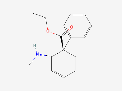 Ethyl (1RS,6SR)-6-(methylamino)-3,6-dihydro[1,1'-biphenyl]-1(2H)-carboxylate Structure
