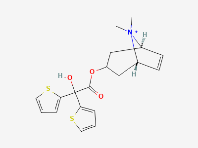 (1R,3s,5S)-3-[[hydroxy[di(thiophen-2-yl)]acetyl]oxy]-8,8-dimethyl-8-azabicyclo[3.2.1]oct-6-en-8-ium Structure