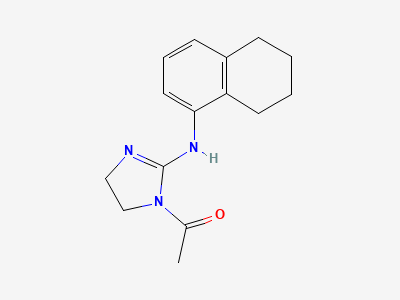 1-[2-[(5,6,7,8-tetrahydronaphthalen-1-yl)amino]-4,5-dihydro-1H-imidazol-1-yl]ethan-1-one Structure