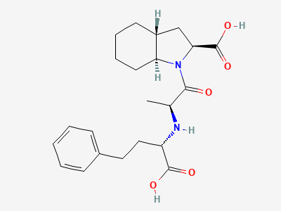 (2S,3aR,7aS)-1-[(2S)-2-[[(1S)-1-carboxy-3-phenylpropyl]-amino]propanoyl]octahydro-1H-indole-2-carboxylic acid (trandolaprilate) Structure