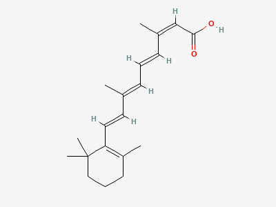 (2Z,4E,6E,8E)-3,7-dimethyl-9-(2,6,6-trimethylcyclohex-1-en-1-yl)nona-2,4,6,8-tetraenoic acid (isotretinoin) Structure