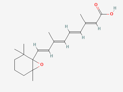 (2E,4E,6E,8E)-3,7-dimethyl-9-(2,2,6-trimethyl-7-oxabicyclo[4.1.0]heptan-1-yl)nona-2,4,6,8-tetraenoic acid (rac-5,6-epoxytretinoin) Structure