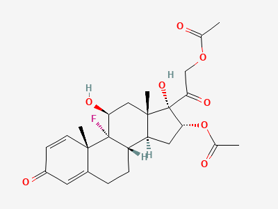9-fluoro-11β,17-dihydroxy-3,20-dioxopregna-1,4-diene-16α,21-diyl diacetate (triamcinolone 16,21-diacetate) Structure