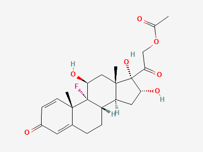 9-fluoro-11β,16α,17-trihydroxy-3,20-dioxopregna-1,4-dien-21-yl acetate (triamcinolone 21-acetate) Structure