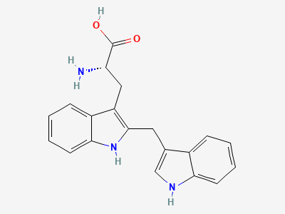 (2S)-2-amino-3-[2-(1H-indol-3-ylmethyl)-1H-indol-3-yl]propanoic acid Structure