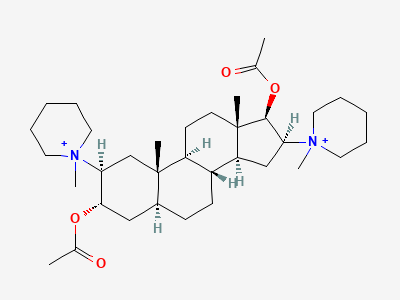 1,1'-[3α,17β-bis(acetyloxy)-5α-androstane-2β,16βdiyl]bis(1-methylpiperidin-1-ium) (pancuronium) Structure