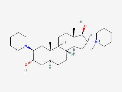 1-[3α,17β-dihydroxy-2β-(piperidin-1-yl)-5α-androstan-16β-yl]-1-methylpiperidin-1-ium Structure
