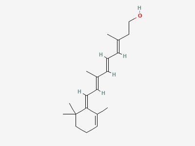 (3E,5E,7E)-3,7-dimethyl-9-[(1Z)-2,6,6-trimethylcyclohex-2-enylidene]nona-3,5,7-trien-1-ol (retro-vitamin A) Structure