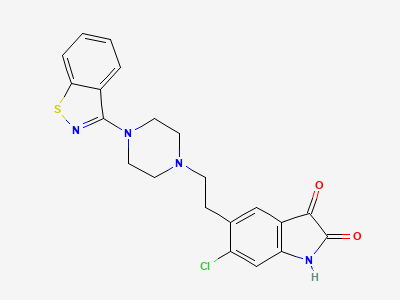5-[2-[4-(1,2-benzisothiazol-3-yl)piperazin-1-yl]ethyl]-6-chloro-1H-indole-2,3-dione Structure