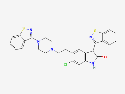 3-(1,2-benzisothiazol-3-yl)-5-[2-[4-(1,2-benzisothiazol-3-yl)piperazin-1-yl]ethyl]-6-chloro-1,3-dihydro-2H-indol-2-one Structure