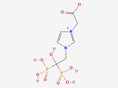 [1-(2-hydroxy-2,2-diphosphonoethyl)-1H-imidazol-3-ium-3-yl]acetate Structure