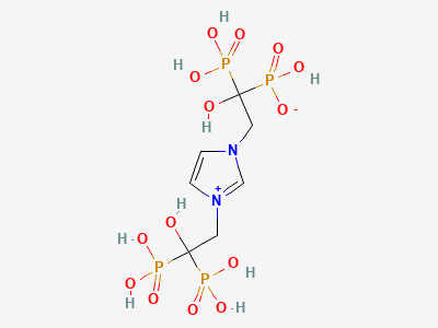 1,3-bis(2-hydroxy-2,2-diphosphonoethyl)-1H-imidazol-3-ium Structure