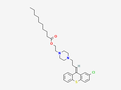 2-[4-[3-[(9E)-2-chloro-9H-thioxanthen-9-ylidene]propyl]-piperazin-1-yl]ethyl decanoate Structure