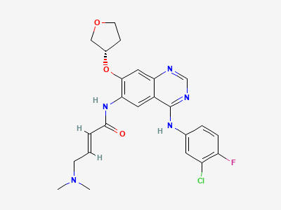 (S,E)-N-(4-((3-chloro-4-fluorophenyl)amino)-7-((tetrahydrofuran-3-yl)oxy)quinazolin-6-yl)-4-(dimethylamino)but-2-enamide (Free base API before stage) Structure