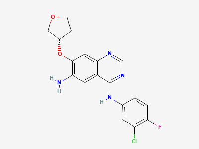 (S)-N⁴-(3-chloro-4-fluorophenyl)-7-((tetrahydrofuran-3-yl)oxy)quinazoline-4,6-diamine Structure