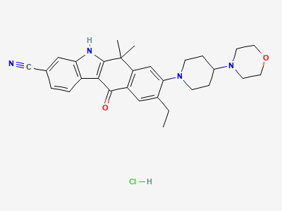 Alectinib Hydrochloride (API) Full IUPAC Name / Synonym 9-ethyl-6,6-dimethyl-8-(4-morpholinopiperidin-1-yl)-11-oxo-6,11-dihydro-5H-benzo[b]carbazole-3-carbonitrile hydrochloride Structure