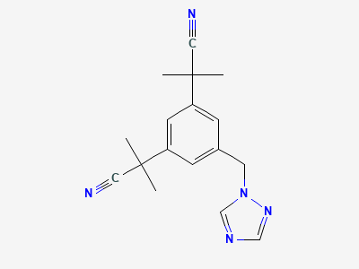 2-[3-(2-cyanopropan-2-yl)-5-(1,2,4-triazol-1-ylmethyl)phenyl]-2-methylpropanenitrile Structure