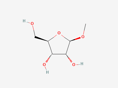 1 Methyl β-D-ribofuranoside (IUPAC) (2R,3R,4S,5R)-2-(Hydroxymethyl)-5-methoxytetrahydrofuran-3,4-diol Alternative Name: Methyl beta-D-ribofuranoside Structure