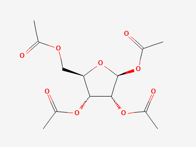 2 1,2,3,5-Tetra-O-acetyl-β-D-ribofuranose [(2S,3R,4R,5R)-5-(Acetoxymethyl)tetrahydrofuran-2,3,4-triyl triacetate Structure
