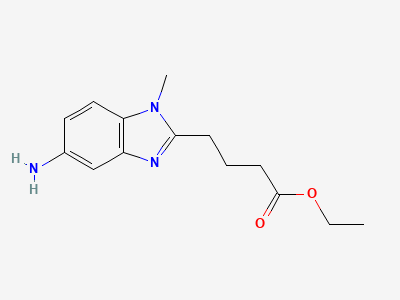4 1H-Benzimidazol-1-methyl-5-amino-2-butanoic acid ethylester Ethyl 4-(5-amino-1-methyl-1H-benzimidazol-2-yl)butanoate Structure
