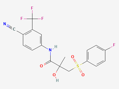 (RS)-N-[4-Cyano-3-(trifluoromethyl)phenyl]-3-[(4-fluorophenyl)sulfonyl]-2-hydroxy-2-methylpropanamide Structure