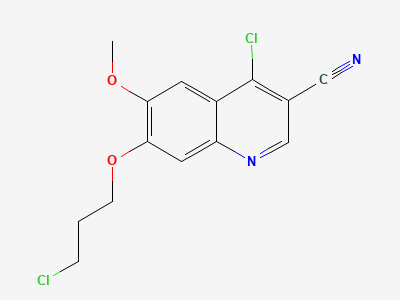 4-Chloro-7-(3-chloropropoxy)-6-methoxyquinoline-3-carbonitrile Structure