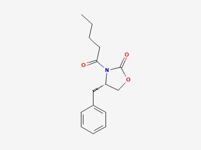(S)-4-benzyl-3-pentanoyloxazolidin-2-one Structure