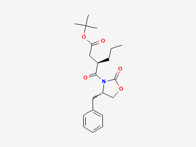 tert-butyl (R)-3-((S)-4-benzyl-2-oxooxazolidine-3-carbonyl)hexanoate Structure