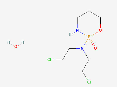 Cyclophosphamide monohydrate IUPAC Name 2-[bis(2-chloroethyl)amino]tetrahydro-2H-1,3,2-oxazaphosphorine 2-oxide monohydrate Structure