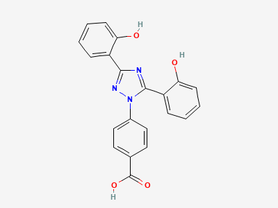 4-(3,5-Bis(2-hydroxyphenyl)-1H-1,2,4-triazol-1-yl)benzoic acid (commonly known as Deferasirox) Structure