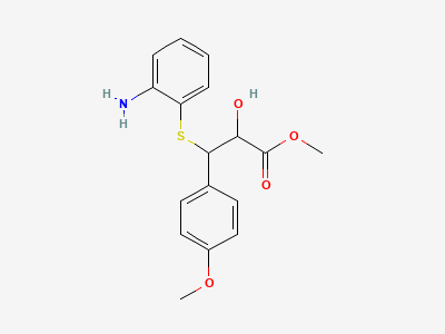 Methyl 3-((2-aminophenyl)thio)-2-hydroxy-3-(4-methoxyphenyl)propanoate Structure