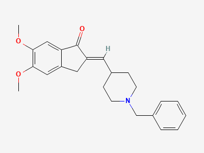 1-benzyl-4-[(5,6-dimethoxy-1-indanon)-2-ylidenyl]methylpiperidine (Dehydrodonepezil) Structure
