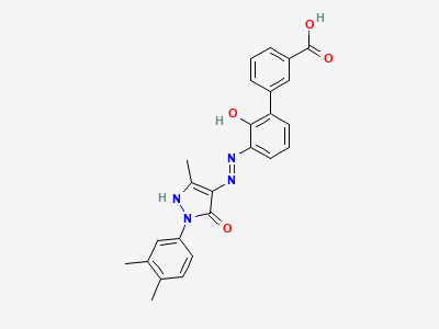 Eltrombopag (Free Acid) / 3'-{(2Z)-2-[1-(3,4-dimethylphenyl)-3-methyl-5-oxo-1,5-dihydro-4H-pyrazol-4-ylidene]hydrazinyl}-2'-hydroxy-[1,1'-biphenyl]-3-carboxylic acid Structure
